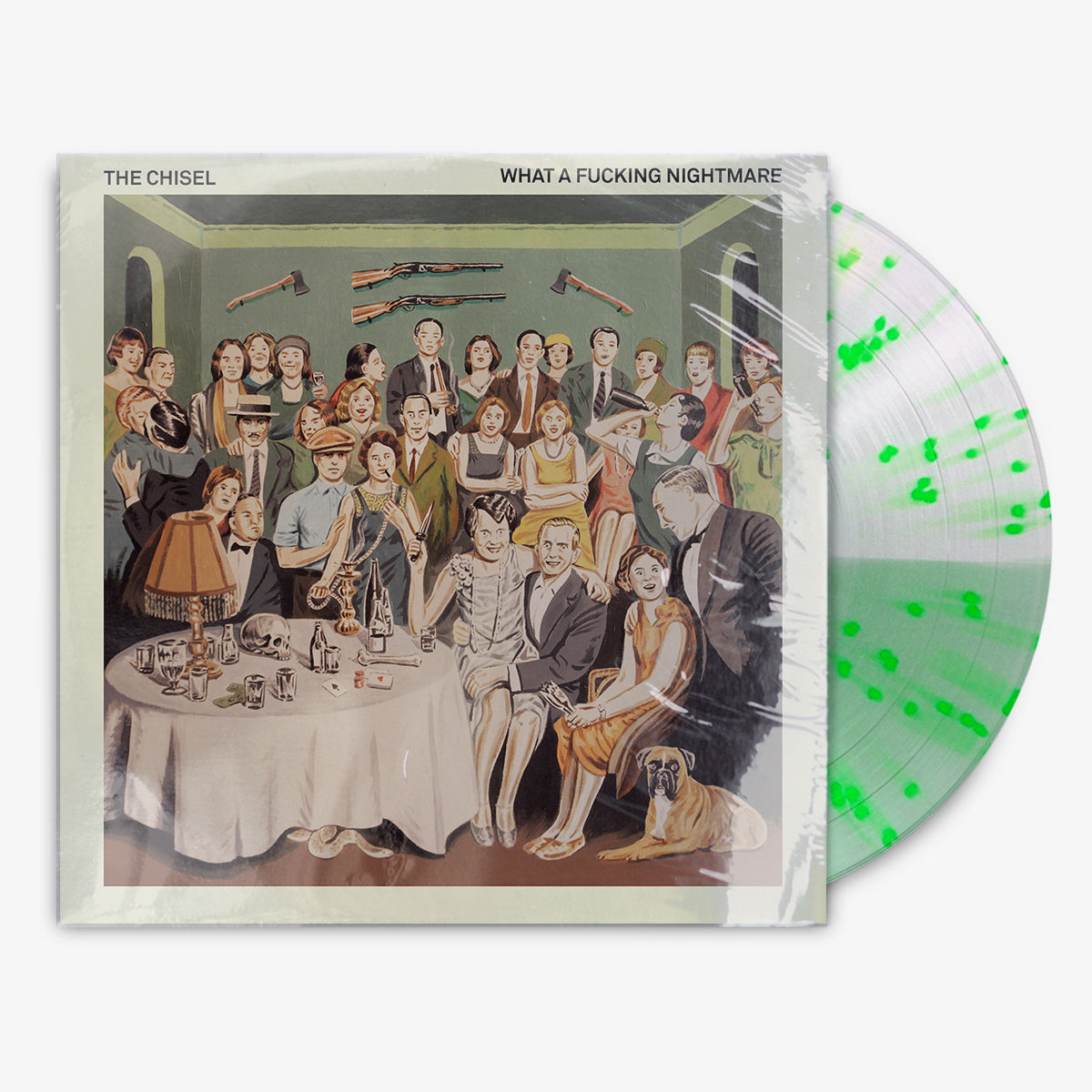 Chisel, The 'What A Fucking Nightmare' 12" LP Half Coke Bottle / Half Milky w/ Neon Green Splatter vinyl