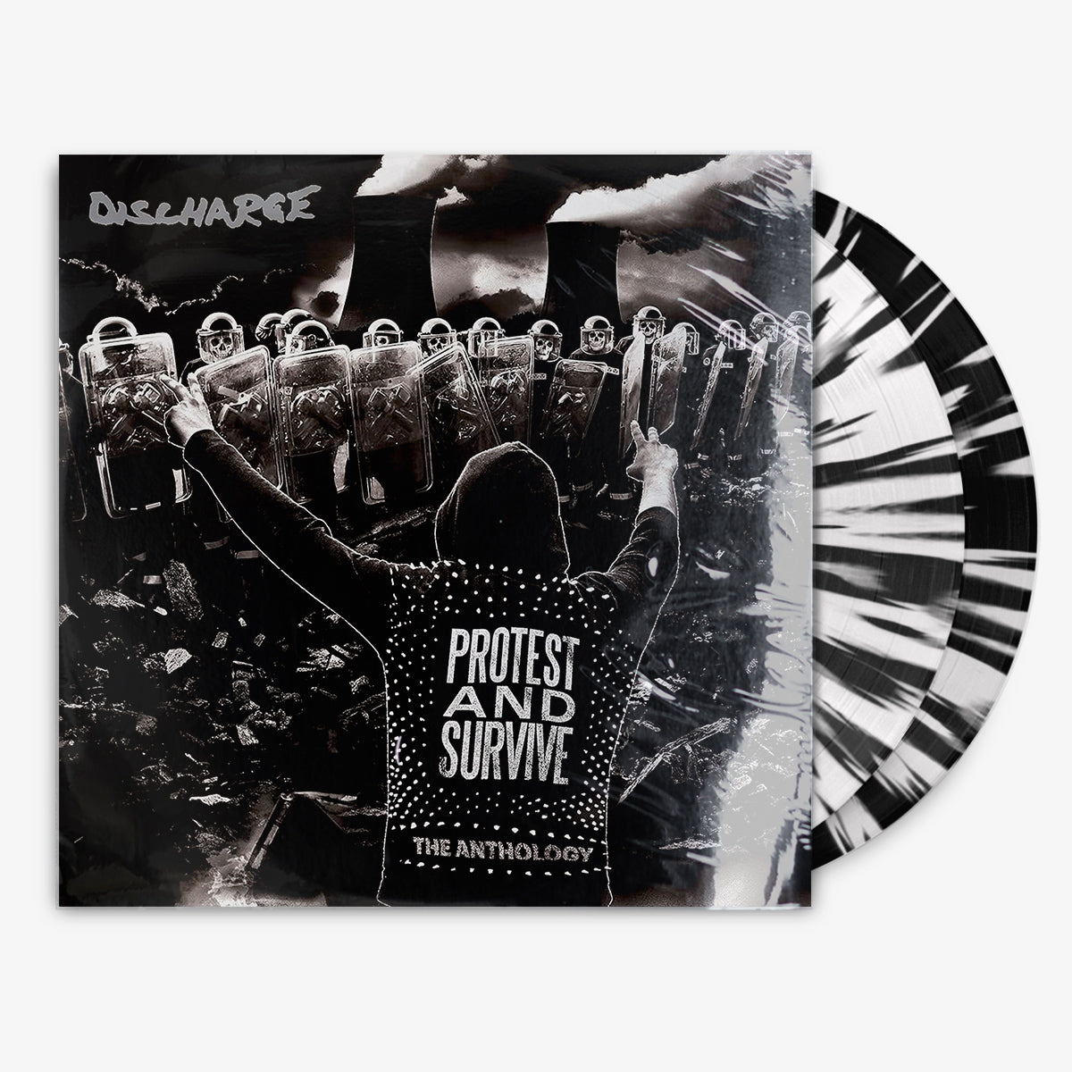 Discharge 'Protest and Survive: The Anthology' 2x12" LP White + Black Splatter vinyl