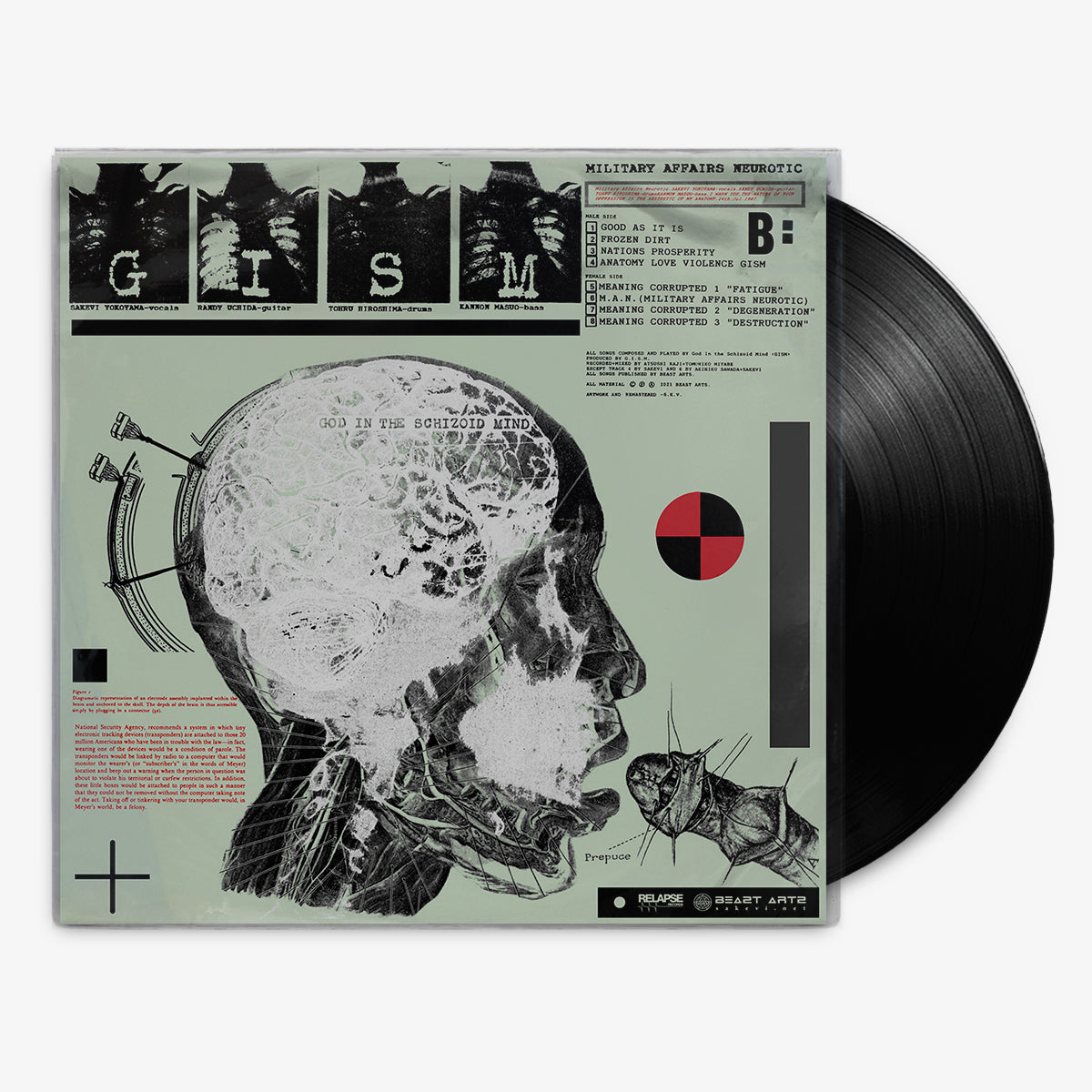 G.I.S.M. 'Military Affairs Neurotic' 12" LP Black vinyl