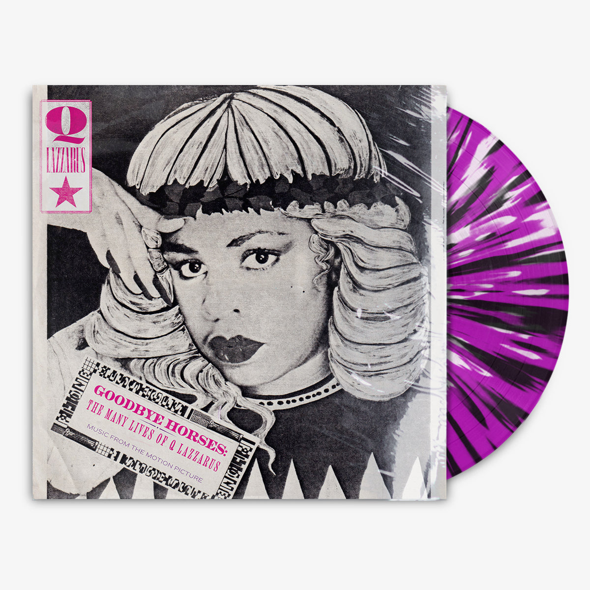 Q Lazzarus 'Goodbye Horses: The Many Lives of Q Lazzarus (Music from the Motion Picture)' 12" LP Purple w/ Black & White Splatter vinyl