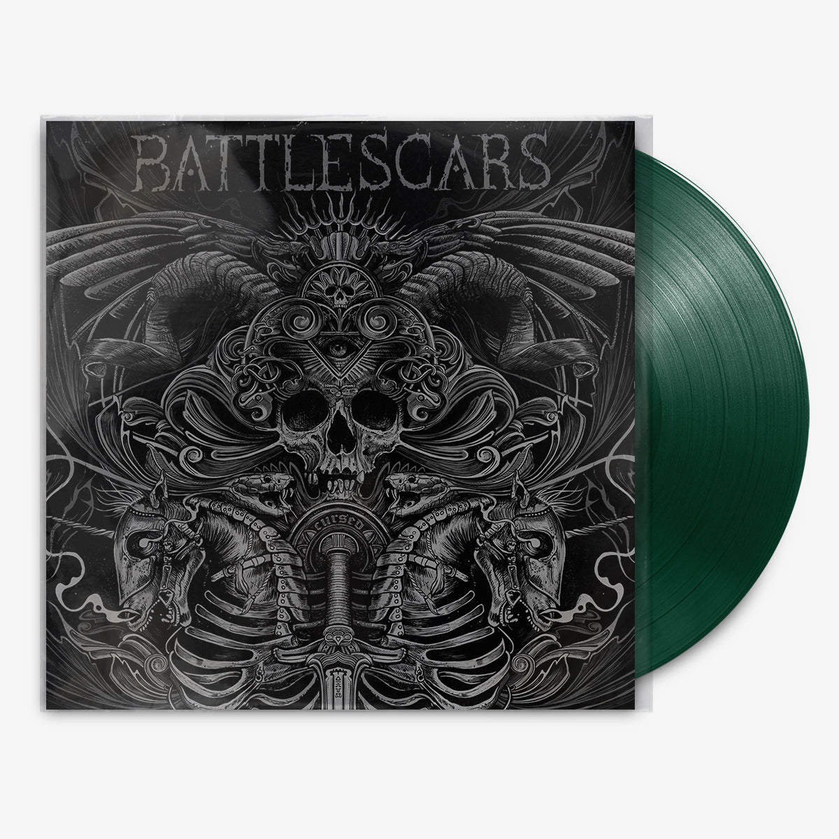 Battlescars 'Cursed' 12" LP Dark Green vinyl