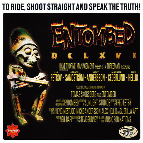 ENTOMBED 'To Ride, Shoot Straight And Speak The Truth!' LP Cover