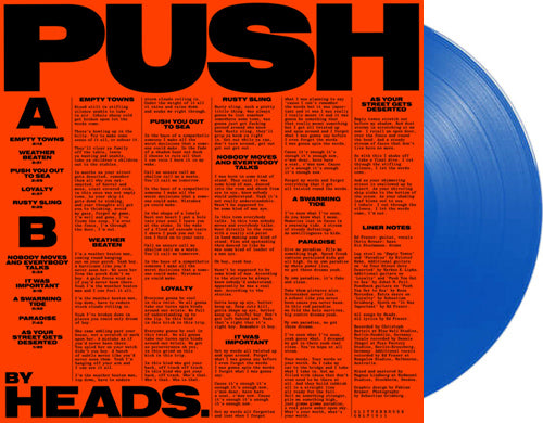 HEADS. 'Push' 12" LP Blue vinyl