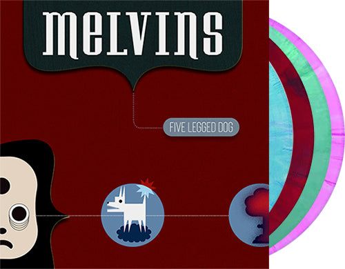 MELVINS 'Five Legged Dog' 4x12" LP Blue / Red / Teal / Pink vinyl