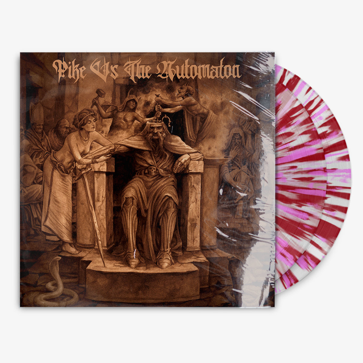 Pike vs The Automaton 'Pike vs The Automaton' 2x12" LP Clear w/ Orchid & Ruby Splatter vinyl